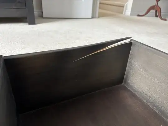 crack in drawer