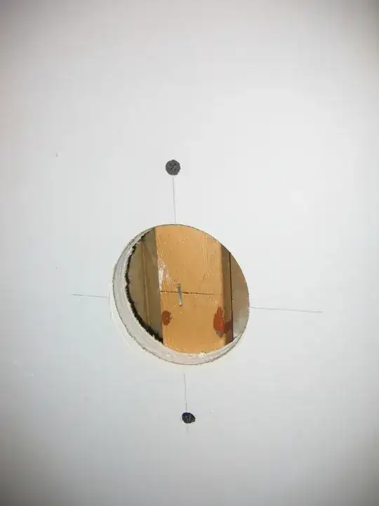 1" x 2" pine fastened inside drywall