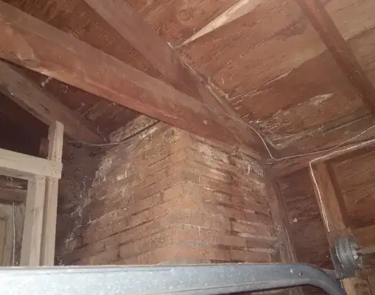 Wall rafters tied to chimney