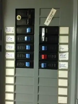 The switches in the breaker box
