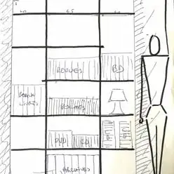 sketch of the bookshelf