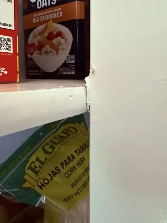 roughly half inch of sagging seen in paint