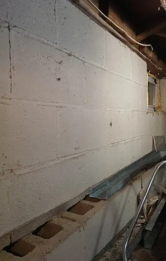 wall with cinder block