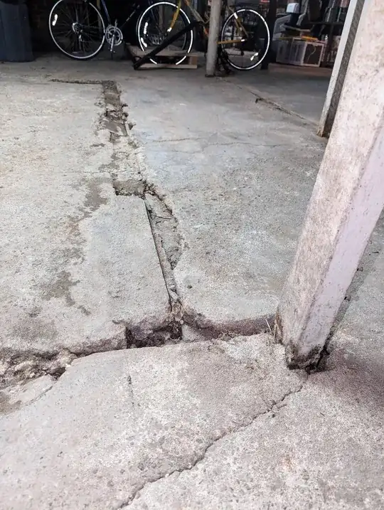 one slab is significantly higher than the other