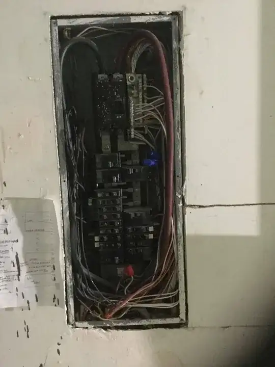 on the left is my trial/error breaker description, on the right is a hole patch from previous owner, not sure what the reason was