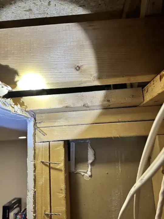 right beneath the lumber going through trusses