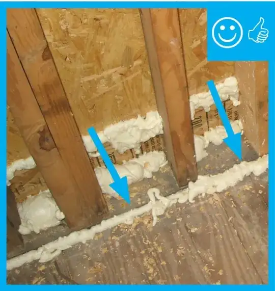 image of spray foamed sill plate