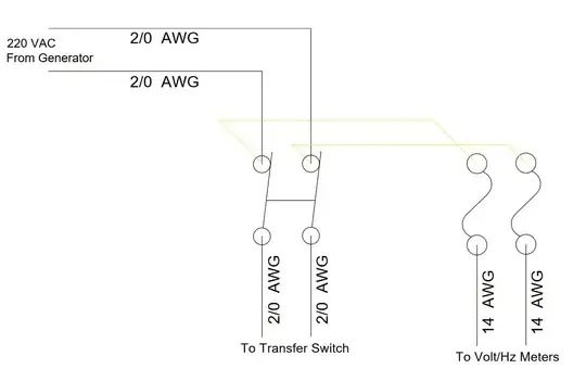 Metering diagram showing wiring without overcurrent protection