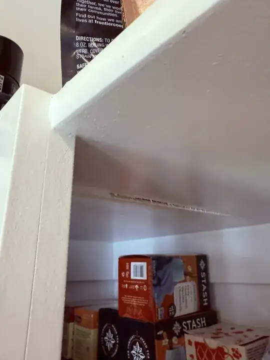 paint separation between shelves
