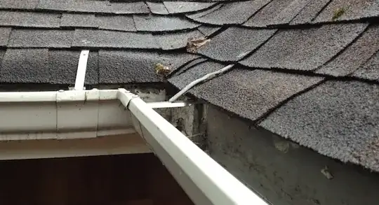 Shingles at valley gutter