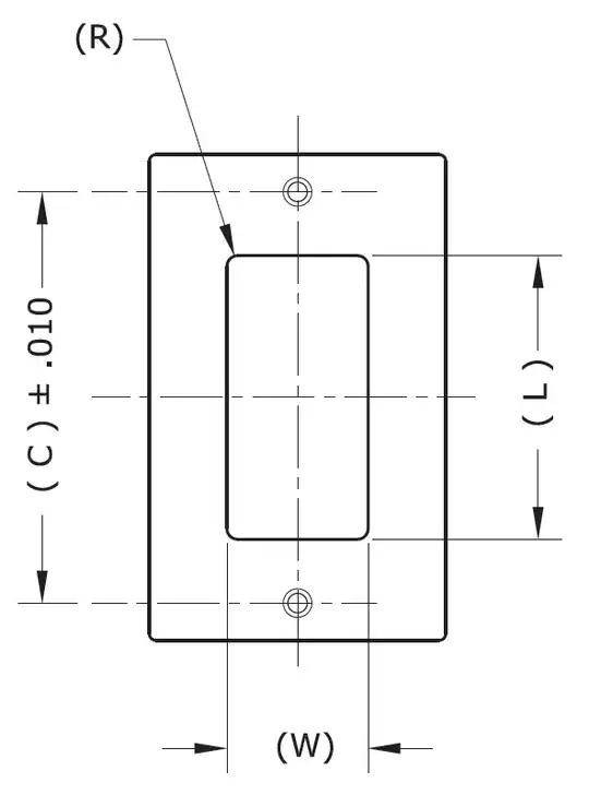 Wallplate Dimensions for Rectangular Face Devices