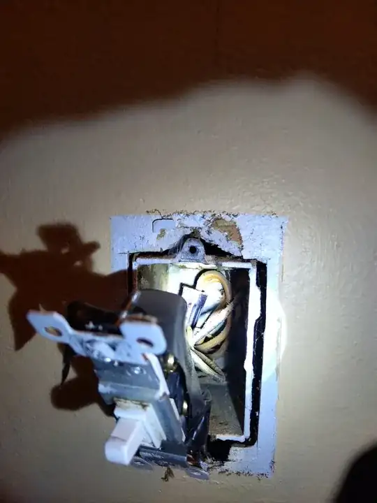 Toppish view of switch box