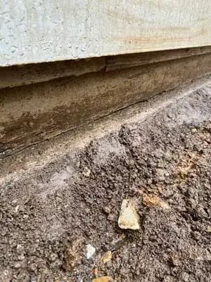 Close up of sill plate and concrete slab
