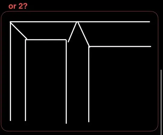 offset miters throughout, breaking header casing into 3 parts