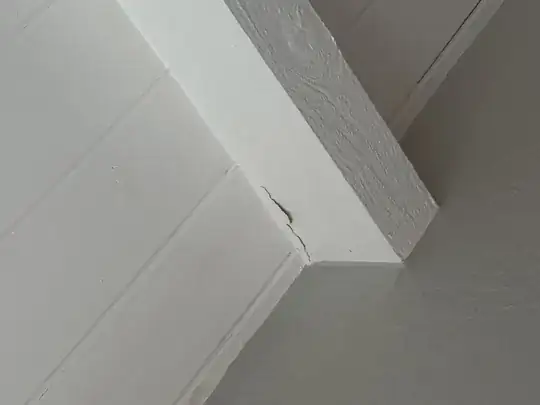 close up of the leak, seems to be a corner seam