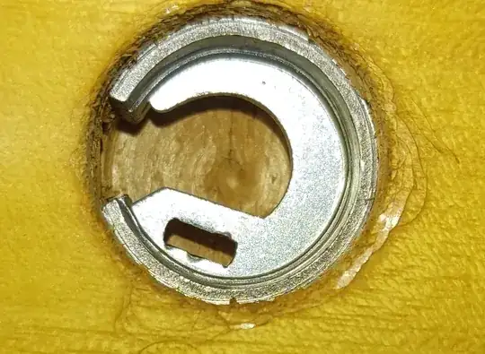 photo of metal insert in situ