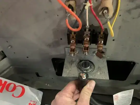 cut cable and range connection
