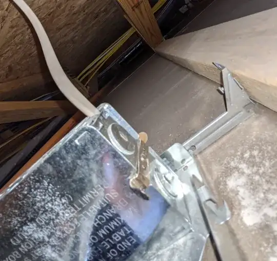 Photo of the side of the junction box