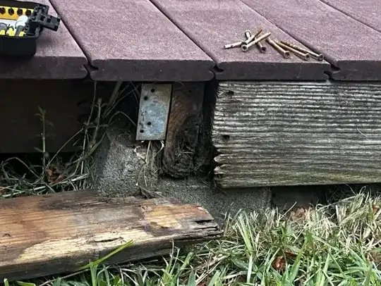 Image of concrete footer and deck beams