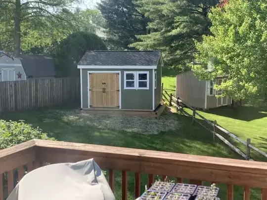 the shed from a distance