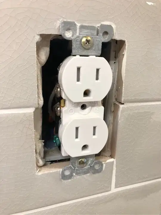 Receptacle without cover plate
