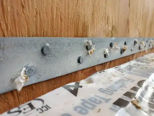 Inadequate nailing on Simpson coil strap