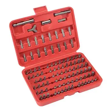 100 piece "security" bit set and plastic case