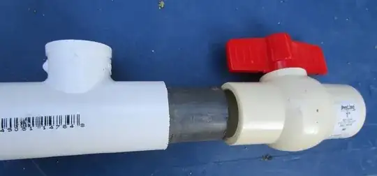 Close up of T, pipe and valve