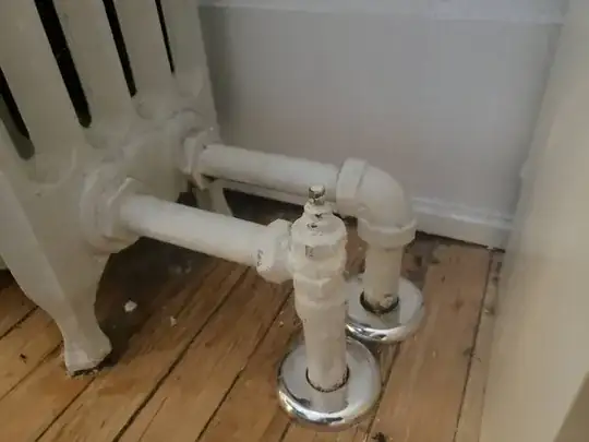 The bottom of a radiator without a knob