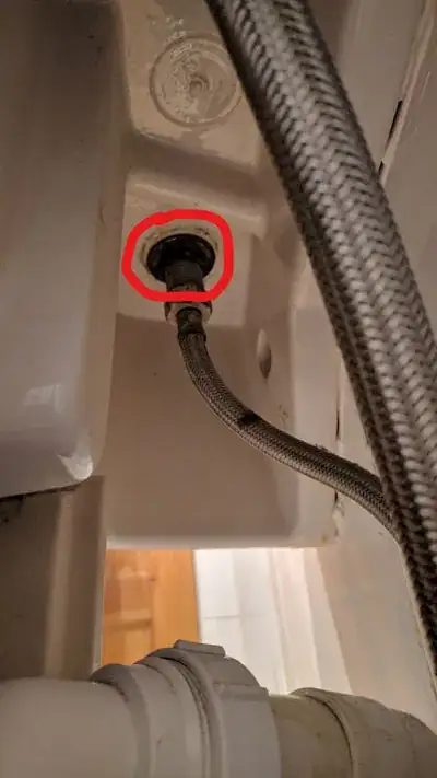 Fittings underneath sink