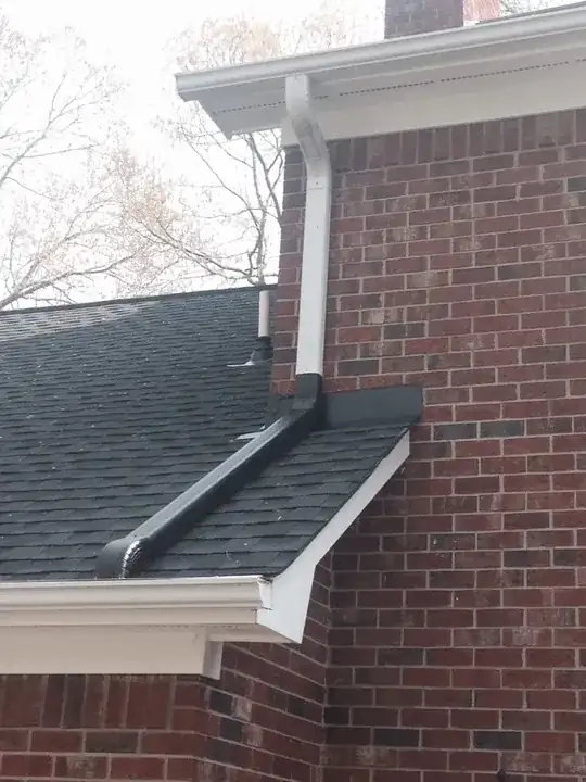 proper downspout on roof