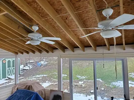 Overall look at the bottom of the roof