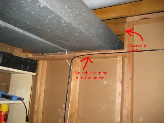 Access to cable and joists