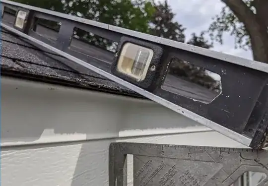 Roof edge showing pitch and extension