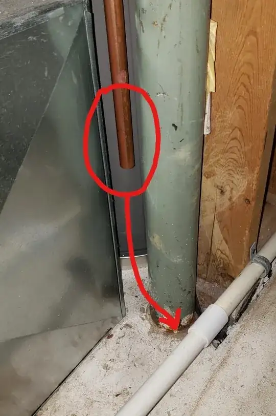 The water heater relief valve next to the condensate line