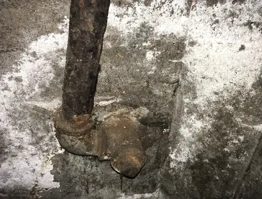 Pipe comes in through the foundation
