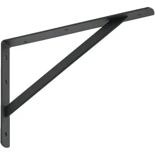 L-shaped bracket, with diagonal reinforcing piece.