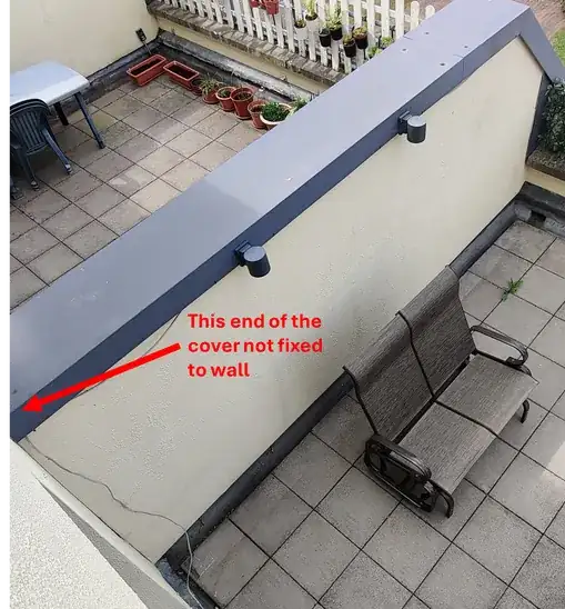 metal cover on balcony wall