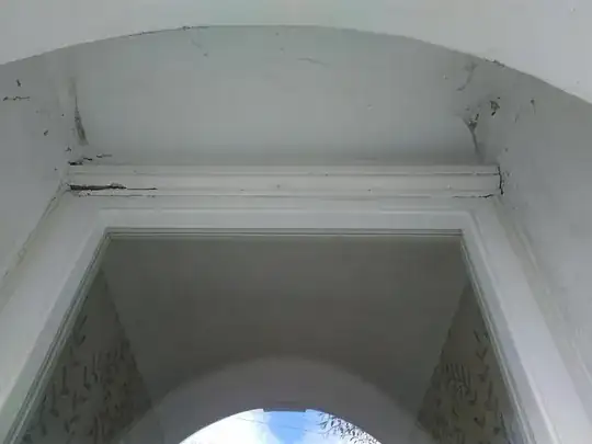 Poor quality top of door frame