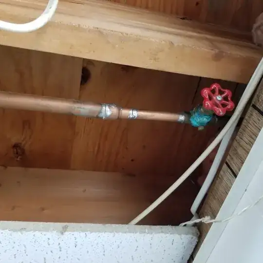 3/4" to 1/2" reducer and corroded shut-off gate valve