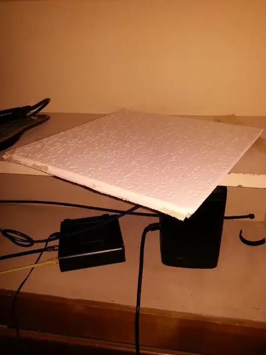 front of fallen tile