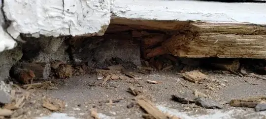 space under left side of stool