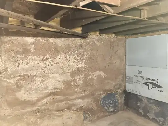 Uncovered section of wall