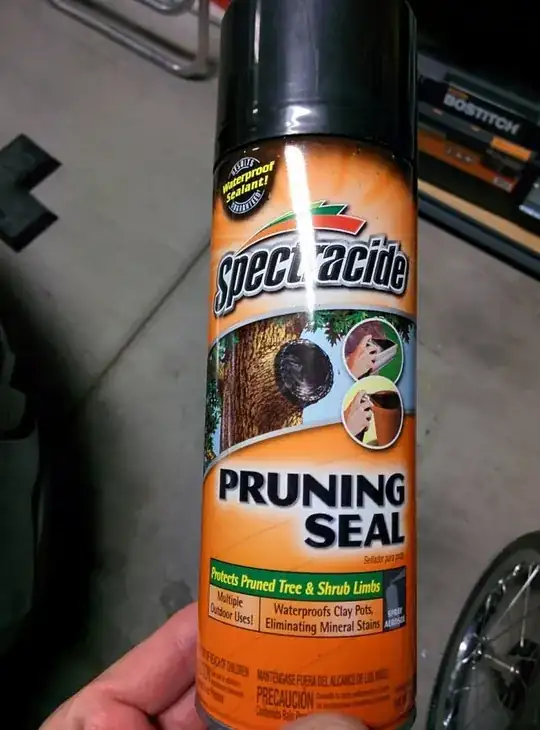 Here's the Pruning Sealer I used just after planting -- after I discovered the support-post damage