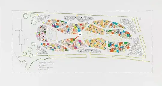 Landscape proposal for the Oudolf Field at Durslade Farm, hand drawn on paper in color