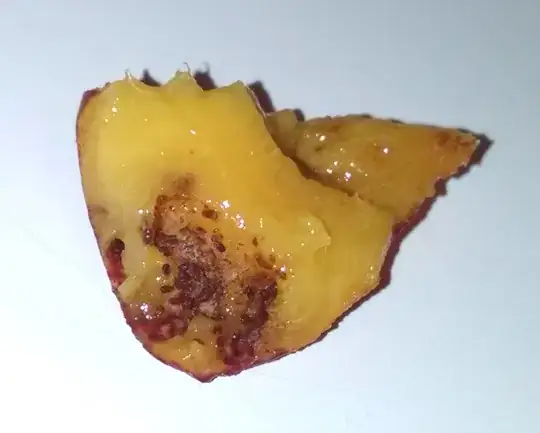 Cross section of bore dug out by larvae