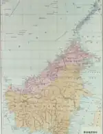 Map of British and Dutch Borneo, 1898.
