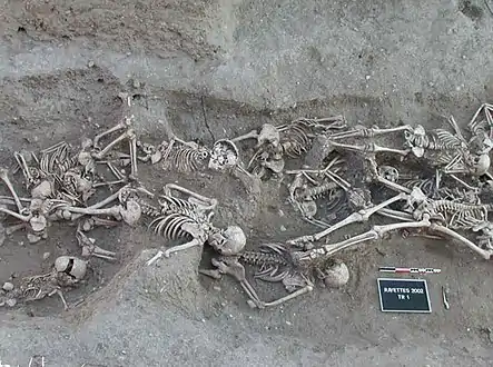 People who died of bubonic plague in a mass grave from 1720 to 1721 in Martigues, France