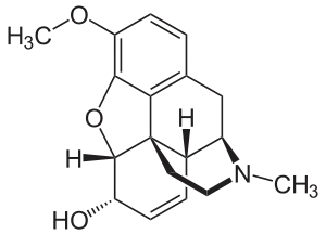 Chemical structure of Codeine.