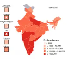Total Confirmed cases by state and union territory